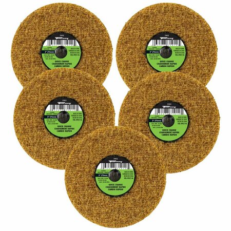 FORNEY Quick Change Surface Prep Pad, Coarse Grit, 3 in 5-Pack of Forney 71912 71608